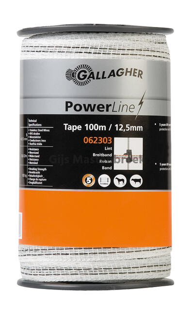 PowerLine lint 12,5mm wit 100m